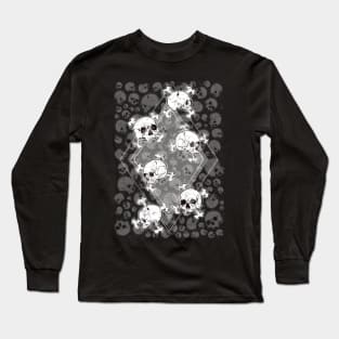 Skulls Attack Pattern, Halloween paper, Horror, Creepy Design Sticker Long Sleeve T-Shirt